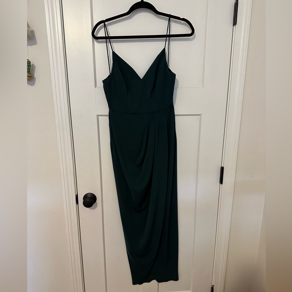 Shona Joy Green V-Neck Dress - Size US 2 - New/Never worn - Picture 2 of 5